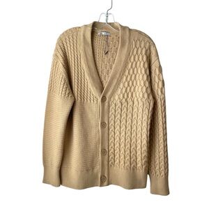 Zara Tan Cable Knit Cardigan